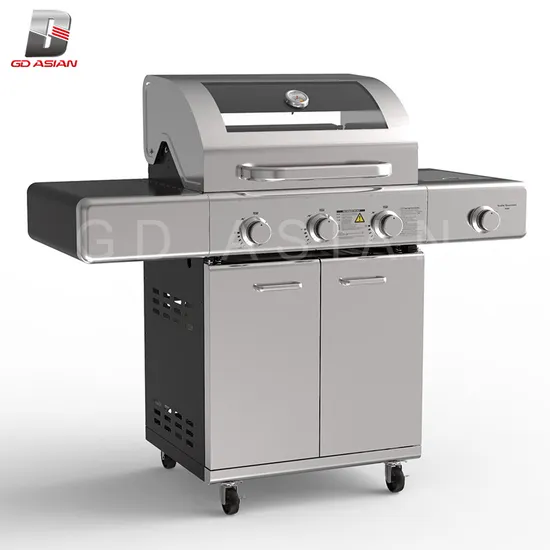 4b Sydney Black Series Edelstahl-2-Seitenbrenner mit CE-Gasgrill